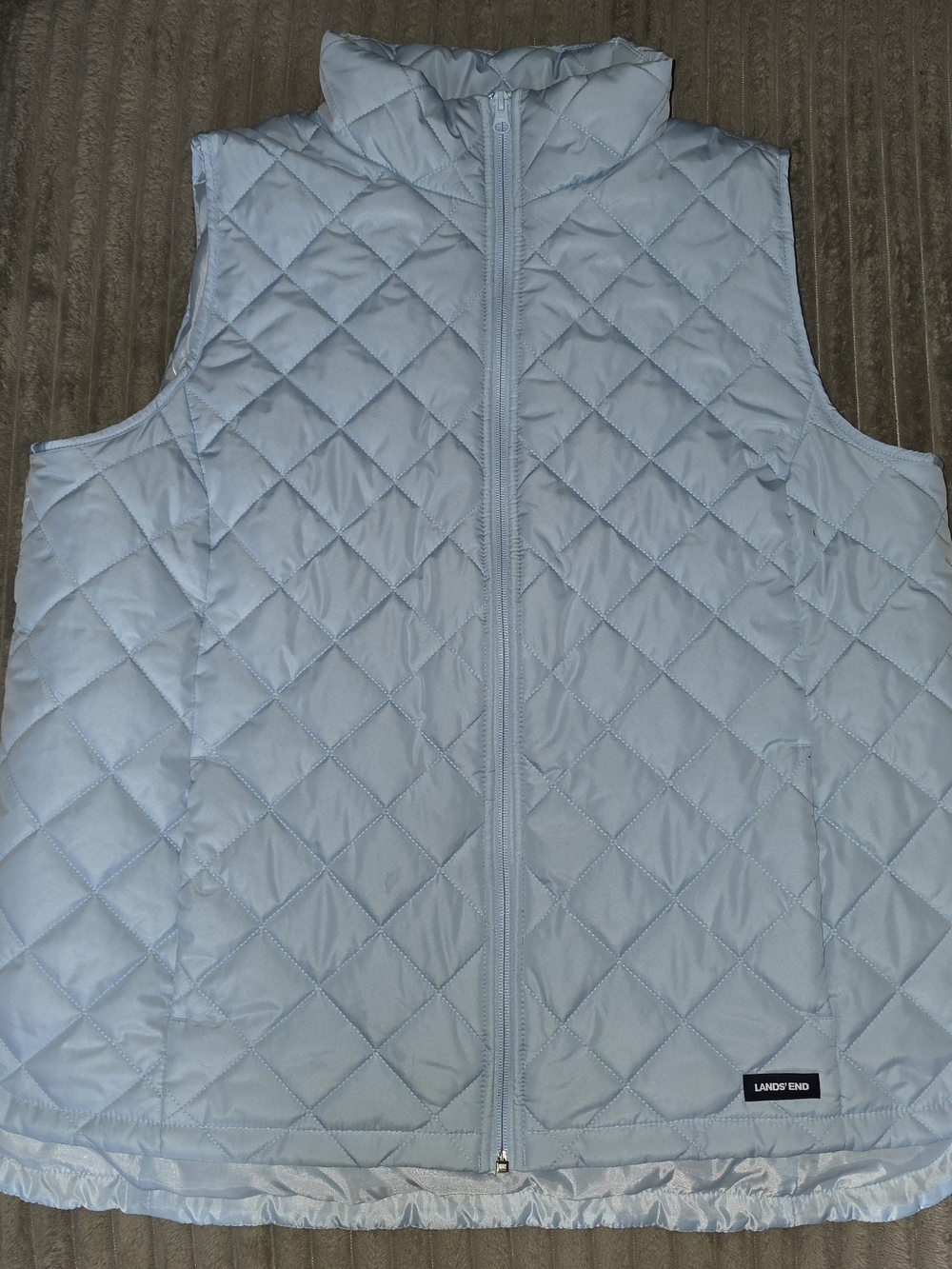 Lands' End Light Blue Quilted Puffer Vest - Womens - JK4